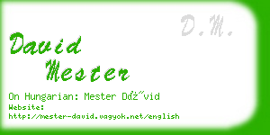 david mester business card